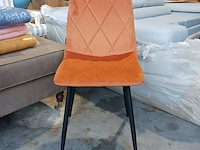 4x velvet stoel ruit bruin/oranje, 2025 - afbeelding 2 van  5