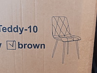 4x velvet stoel ruit bruin/oranje, 2025 - afbeelding 4 van  5