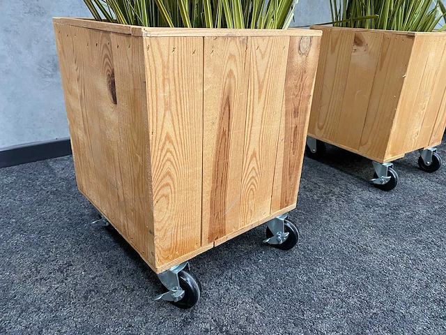 4x verrijdbaar kunstriet met pot h170 - afbeelding 3 van  6