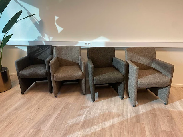 4x verrijdbare eetkamer-/ vergaderstoel - afbeelding 4 van  4