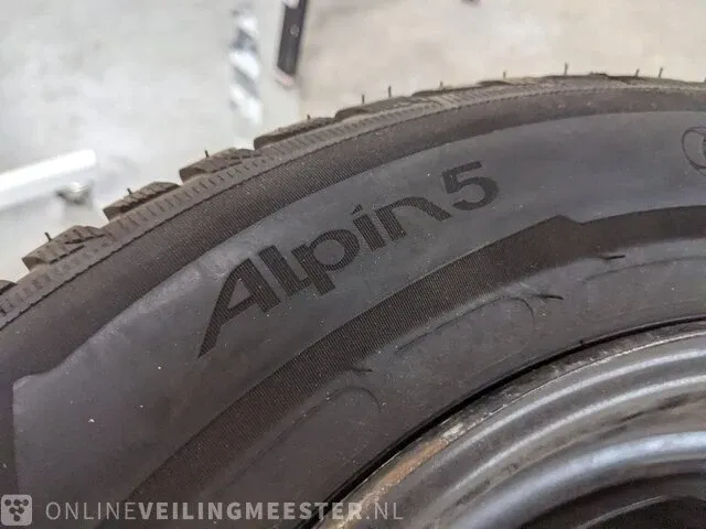 4x winterband op stalen velg michelin, alpin5 195/65r15 - afbeelding 5 van  6