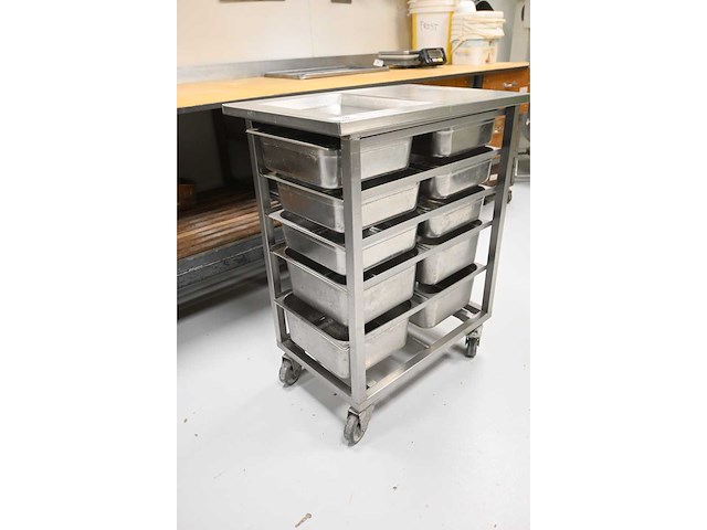 5-delige rvs grondstoffenwagen - afbeelding 2 van  4