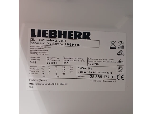 5 laden vriezer no frost liebherr, gn1923 - afbeelding 10 van  11