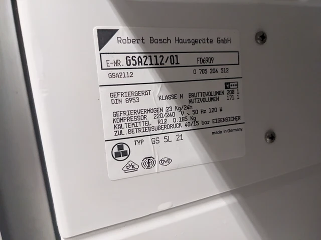 5 lades vriezer, bosch, gsa2112 - afbeelding 6 van  6
