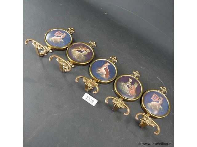5 messing wandhaken - afbeelding 1 van  5