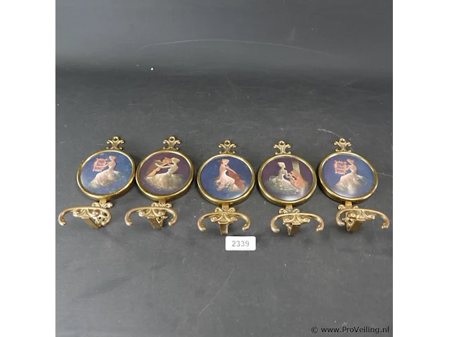 5 messing wandhaken - afbeelding 2 van  5