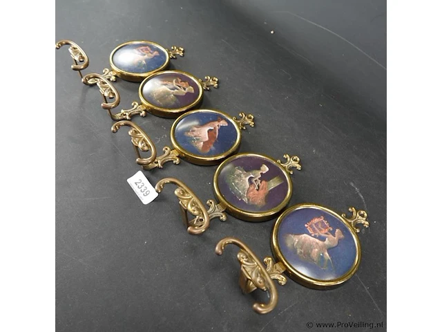 5 messing wandhaken - afbeelding 3 van  5