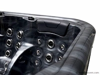 5 persoons outdoor spa 208x208 cm incl. 2 ligbedden - cloudy black bad / antraciete zijkant - afbeelding 3 van  23