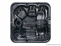 5 persoons outdoor spa 208x208 cm incl. 2 ligbedden - cloudy black bad / antraciete zijkant - afbeelding 12 van  23