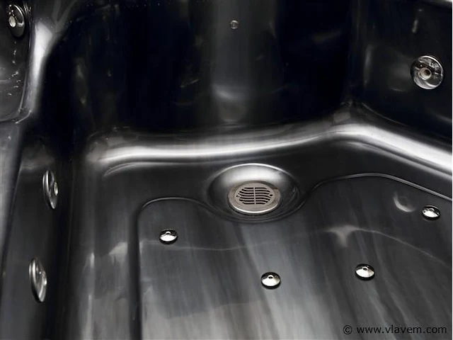 5 persoons outdoor spa 208x208 cm incl. 2 ligbedden - cloudy black bad / antraciete zijkant - afbeelding 17 van  23