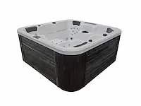 5 persoons outdoor spa 208x208 cm incl. 2 ligbedden - wit bad / zwarte zijkant - afbeelding 11 van  18