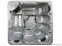 5 persoons outdoor spa met waterjets 210x210cm - zilver / zwarte zijkant - incl. wifi - afbeelding 6 van  13