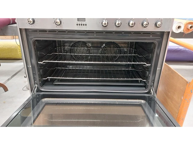 5 pits gasfornuis met hetelucht oven, smeg, snl90mfx7 - afbeelding 9 van  10
