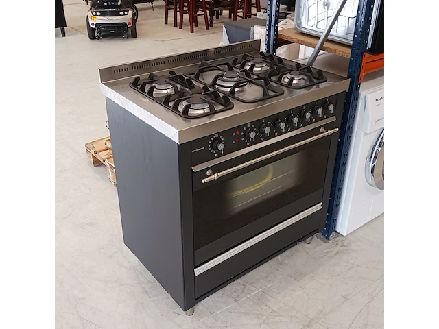 5-pits gasfornuis met wokbrander en heteluchtoven, nardi - afbeelding 1 van  14
