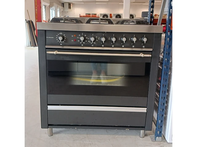 5-pits gasfornuis met wokbrander en heteluchtoven, nardi - afbeelding 3 van  14