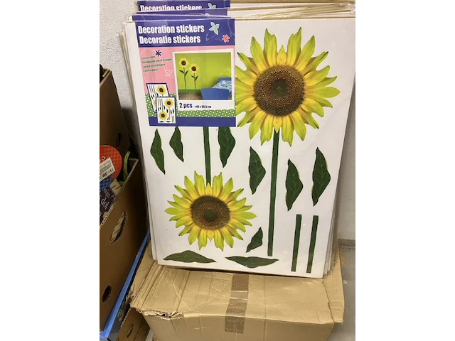 5 set decoratiesticker zonnebloem - afbeelding 1 van  5