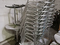 5 terrastafels met 20 stoelen, chroom - afbeelding 2 van  9