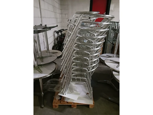 5 terrastafels met 20 stoelen, chroom - afbeelding 3 van  9