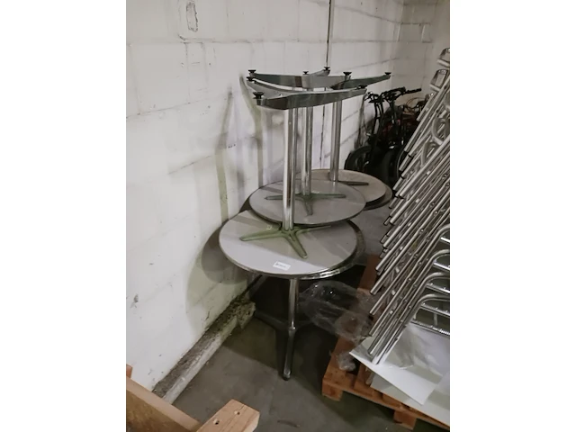 5 terrastafels met 20 stoelen, chroom - afbeelding 4 van  9