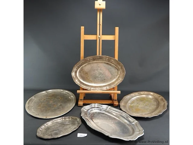 5 verzilverde schalen - afbeelding 1 van  5
