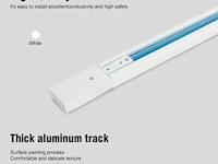 5 x eenfase rail – 1 m – blanc – aluminium – ip20 – inclusief montageset - afbeelding 1 van  3