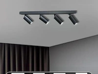 5 x gu10 opbouwarmatuur – 4 draaibare spots – zwart – aluminium – draaibaar 350°/70° – ip20 - afbeelding 4 van  5
