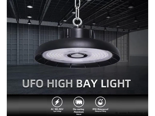 5 x highbay led-lamp 200w – 150 lm/w – 3cct verstelbaar (3000k/4500k/6500k) – ip65 waterdicht - afbeelding 1 van  5