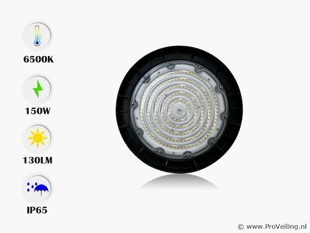 5 x highbay pro led 150w – 6500k koud wit – ip65 waterdicht – 19.500 lm – philips lumileds - afbeelding 3 van  4