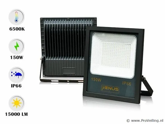 5 x led breedstraler 150w - waterdicht ip66 - 6500k koud wit - afbeelding 1 van  4