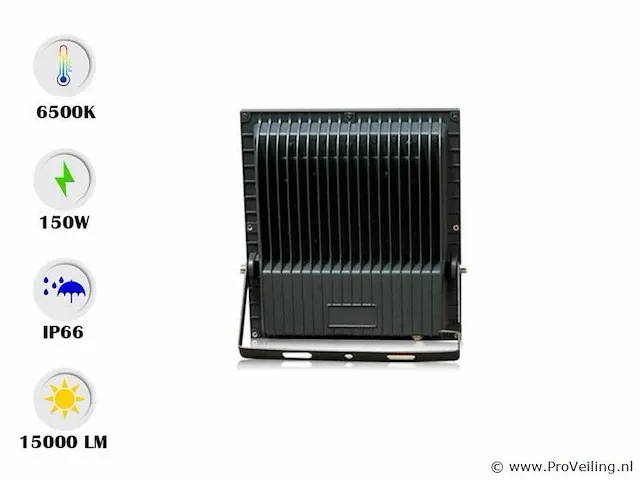 5 x led breedstraler 150w - waterdicht ip66 - 6500k koud wit - afbeelding 4 van  4