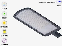 5 x led straatverlichting 200w – 6500k koud wit – ip65 waterdicht – 20.000 lm - afbeelding 6 van  6