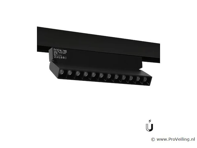 5 x libra lineaire richtbare led-spot voor magnetische rail 48v – 12w – zwart. - afbeelding 1 van  5