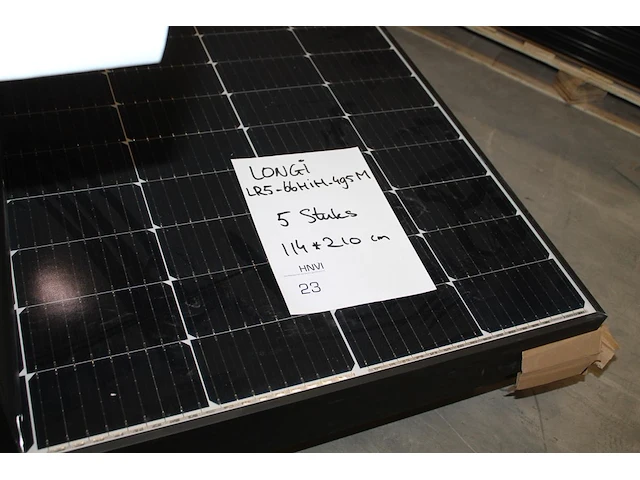 5 zonnepanelen longi lr5-66hih-495m. afmeting 114 x 210 cm. - afbeelding 1 van  3
