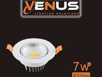 50 x inbouw led spot – 7w – draaibaar – 6500k koud wit – ø70mm – cob – ip20 - afbeelding 6 van  6