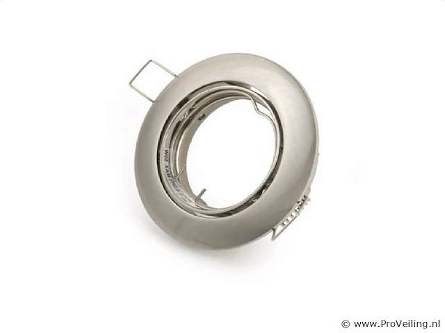 50 x inbouwlamp gu10 – draaibaar – met lamphouder – zilver verchroomd – rond – ip20 - afbeelding 2 van  5