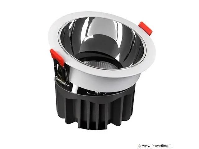 50 x led inbouwspot – 7w – 6500k koud wit – wit/zilver – cob – ø75mm – ip20 - afbeelding 2 van  4