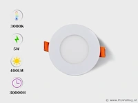 50 x led-paneel – rond inbouw – 5w – 3000k – warm wit - afbeelding 1 van  4