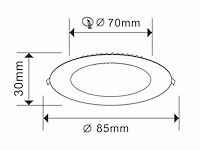 50 x led-paneel – rond inbouw – 5w – 3000k – warm wit - afbeelding 3 van  4