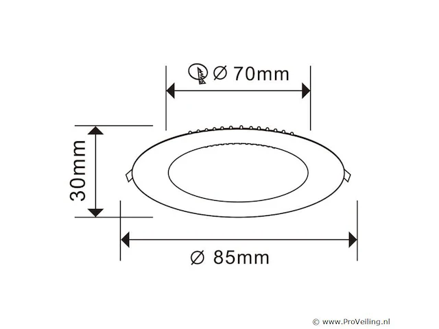 50 x led-paneel – rond inbouw – 5w – 6500k – koud wit - afbeelding 3 van  4