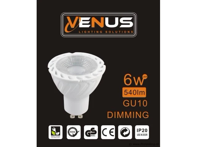 50xsled-pot gu10 – 6w – variabele intensiteit – 3000k warm wit – ip20 - afbeelding 6 van  6