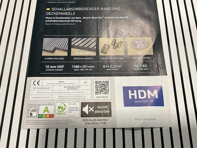 53,5m² hdm akoestische wandpanelen - clair white - 138,8x20,1 cm - afbeelding 6 van  8