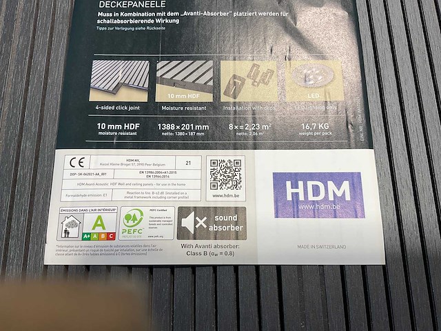 53,5m² hdm akoestische wandpanelen - inox black - 138,8x20,1 cm - afbeelding 6 van  8