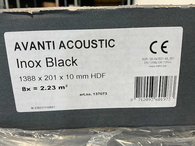 53,5m² hdm akoestische wandpanelen - inox black - 138,8x20,1 cm - afbeelding 7 van  8