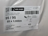 55 vurenhouten geschaafde balken 95 x 95 mm en lengte 300 cm (1,489 m3). let op! kavel is onderdeel van com... onderdeel van combinatiekavel combinatiekavel van kavels b246 t/m b250 zijnde 275 vurenhouten geschaafde balken 95 x 95 mm en lengte 300 cm (1,489 m3). - afbeelding 3 van  3