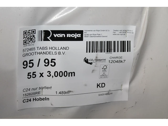 55 vurenhouten geschaafde balken 95 x 95 mm en lengte 300 cm (1,489 m3). let op! kavel is onderdeel van com... onderdeel van combinatiekavel combinatiekavel van kavels b246 t/m b250 zijnde 275 vurenhouten geschaafde balken 95 x 95 mm en lengte 300 cm (1,489 m3). - afbeelding 3 van  3