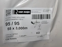 55 vurenhouten geschaafde balken 95 x 95 mm en lengte 300 cm (1,489 m3). let op! kavel is onderdeel van com... onderdeel van combinatiekavel combinatiekavel van kavels b246 t/m b250 zijnde 275 vurenhouten geschaafde balken 95 x 95 mm en lengte 300 cm (1,489 m3). - afbeelding 3 van  3