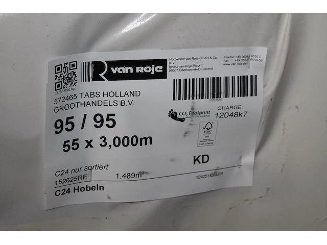55 vurenhouten geschaafde balken 95 x 95 mm en lengte 300 cm (1,489 m3). let op! kavel is onderdeel van com... onderdeel van combinatiekavel combinatiekavel van kavels b246 t/m b250 zijnde 275 vurenhouten geschaafde balken 95 x 95 mm en lengte 300 cm (1,489 m3). - afbeelding 3 van  3
