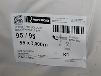 55 vurenhouten geschaafde balken 95 x 95 mm en lengte 300 cm (1,489 m3). let op! kavel is onderdeel van com... onderdeel van combinatiekavel combinatiekavel van kavels b246 t/m b250 zijnde 275 vurenhouten geschaafde balken 95 x 95 mm en lengte 300 cm (1,489 m3). - afbeelding 3 van  3