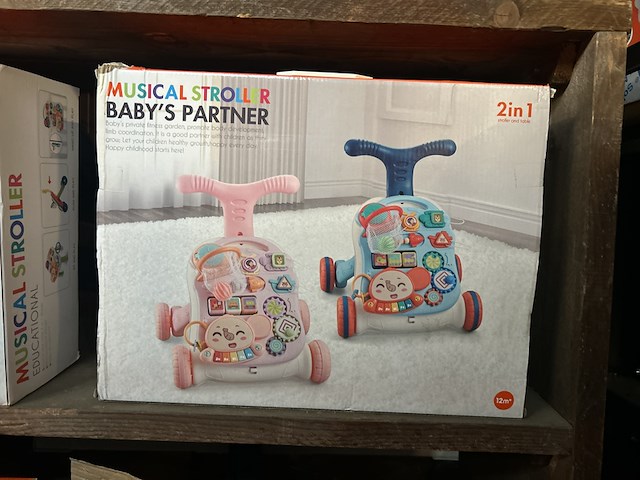 5x 2-in-1 baby walker/loopwagen (loopwagen en speeltafel) musical stroller - afbeelding 2 van  4