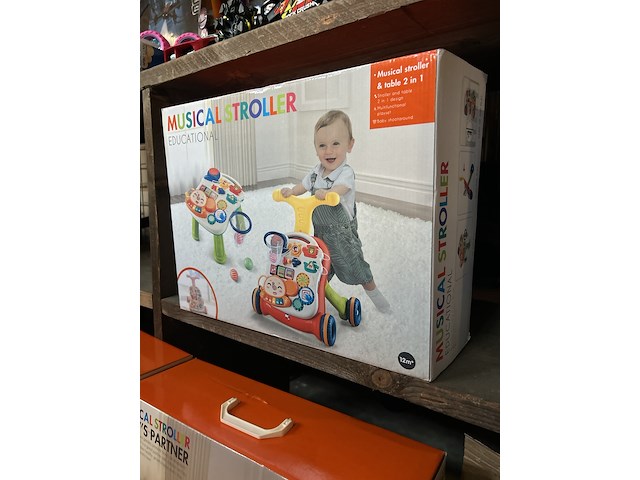 5x 2-in-1 baby walker/loopwagen (loopwagen en speeltafel) musical stroller - afbeelding 4 van  4